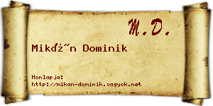 Mikán Dominik névjegykártya